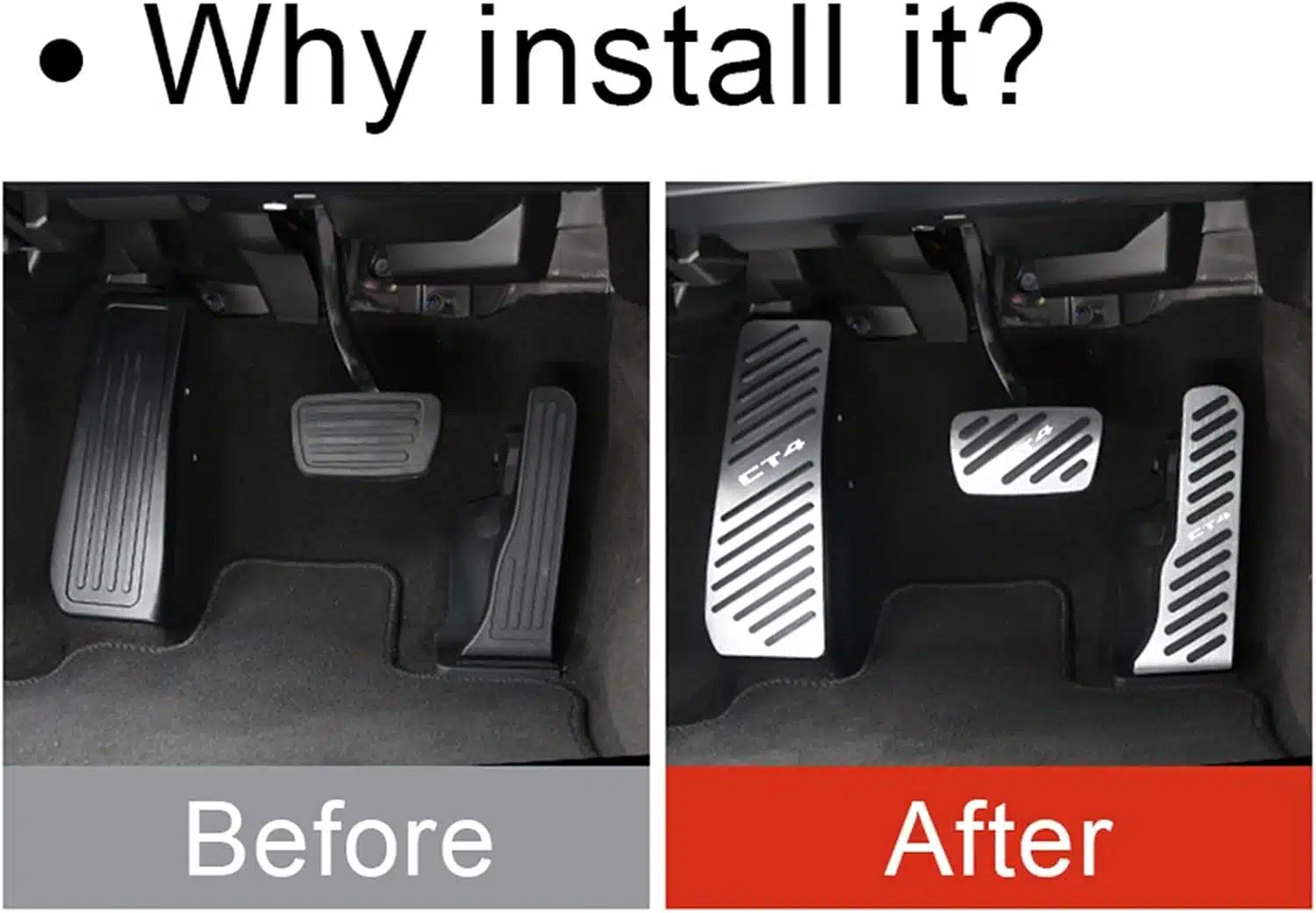 Cadillac CT4 Pedal Covers 2020-2026 5 Cadillac CT4 footwell with both pedal covers installed