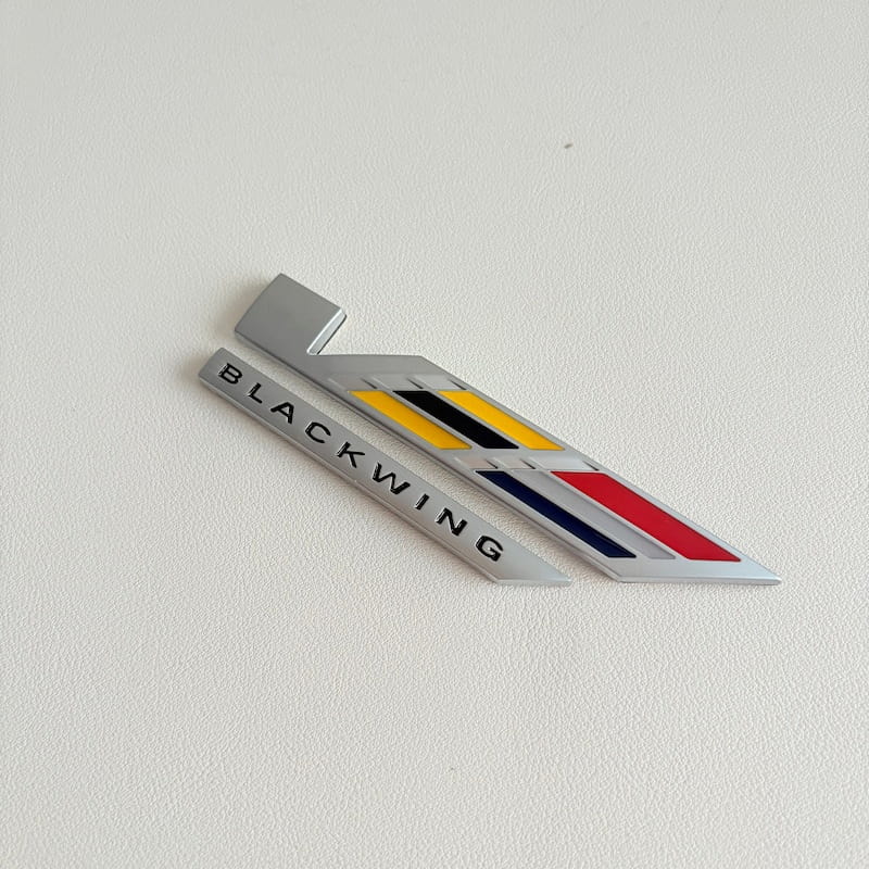 Cadillac Blackwing Metal Emblem 3 Close detail of the cast zinc alloy finish