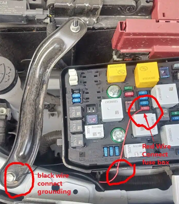 Connect the Negative Ground Loop for cadillac led emblem