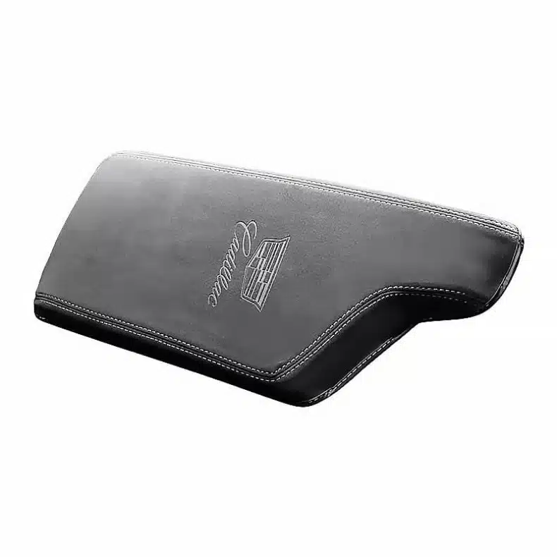 Cadillac Armrest Cover 4 Hand-sewn stitching detail on the Cadillac armrest cover